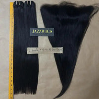 2 Raw Vietnamese Straight Hair Bundles with 13×4 HD Lace Frontal