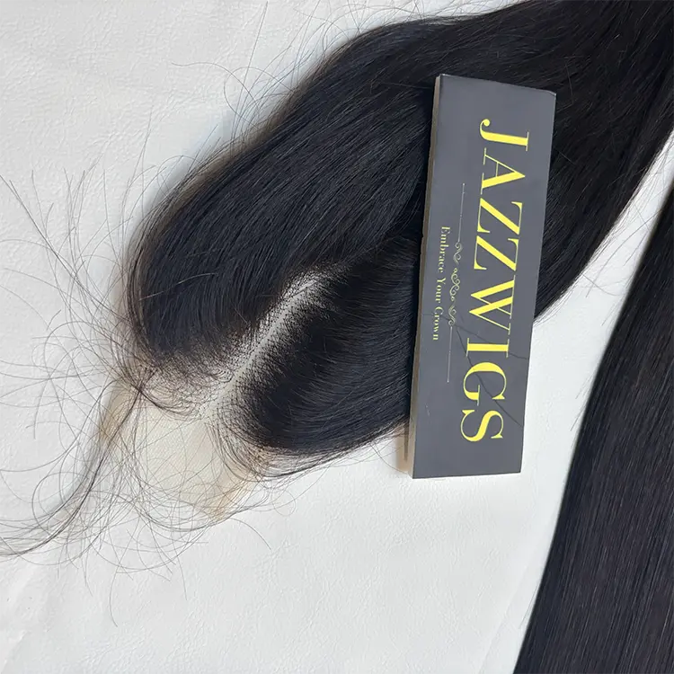 Virgin Cambodian Straight Hair 4 Bundle Deal with 2×6 HD Lace Closure