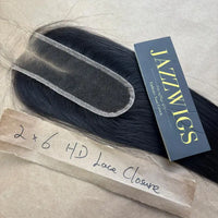 2 Raw Vietnamese Straight Hair Bundles with 2×6 HD Lace Closure