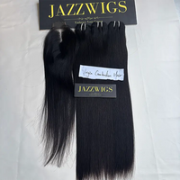 Virgin Cambodian Straight Hair 3 Bundle Deal with 2×6 HD Lace Closure