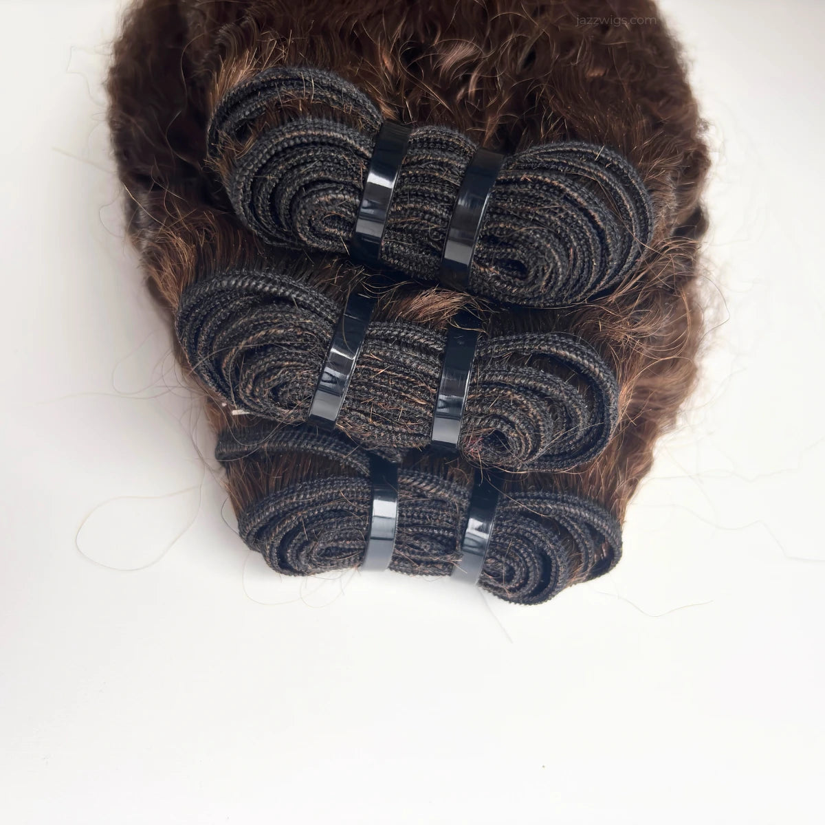 #4 Brown Kinky Straight Human Hair Bundles Wholesale | JazzWigs