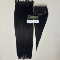 Virgin Cambodian Straight Hair 4 Bundle Deal with 7×5 HD Lace Closure
