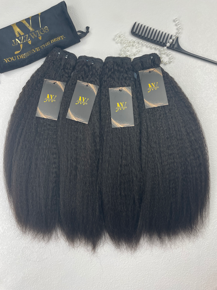 Top Raw Hair Kinky Straight - 4 Pcs Bundles