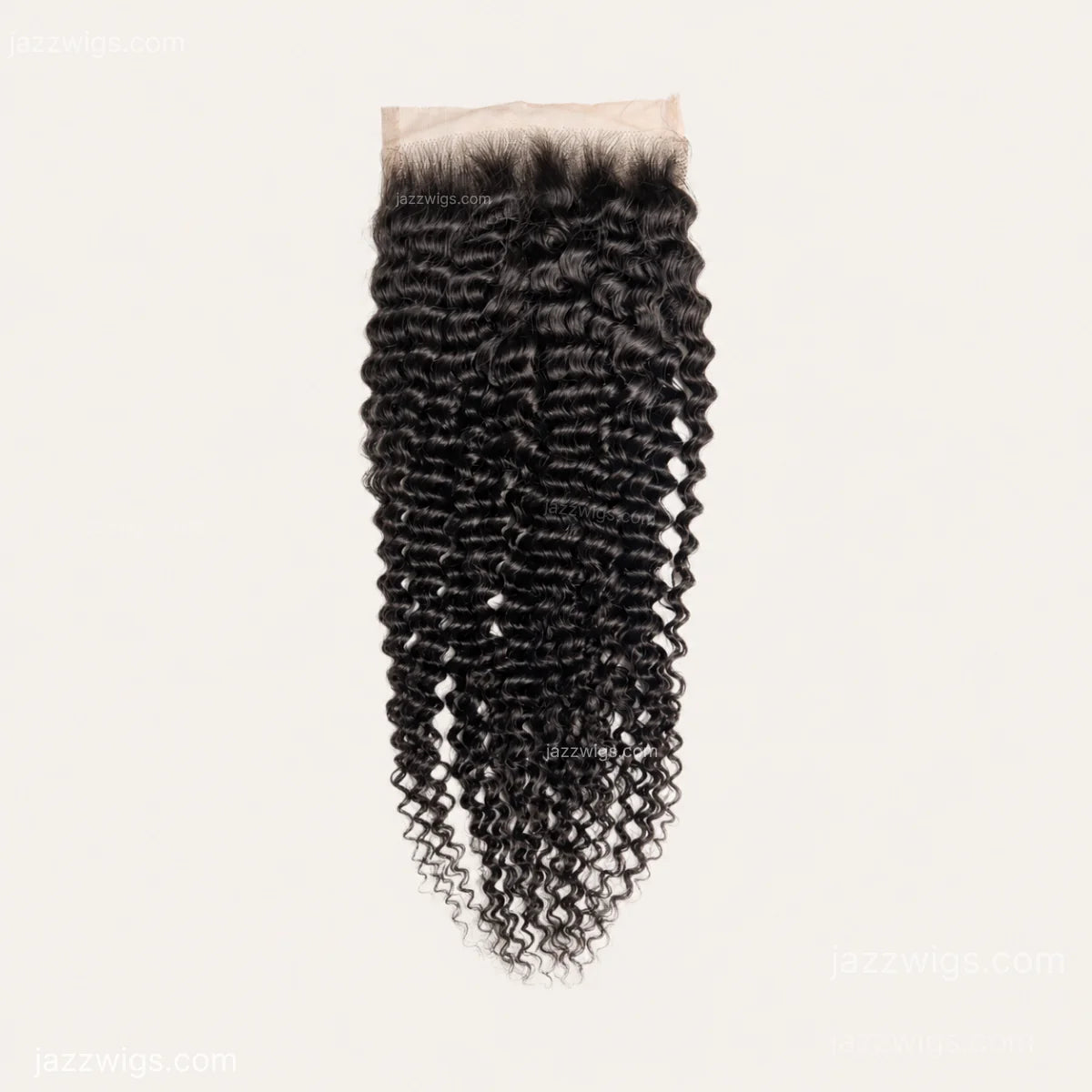 5x5 HD lace closure curly human hair in natural black by JazzWigs.