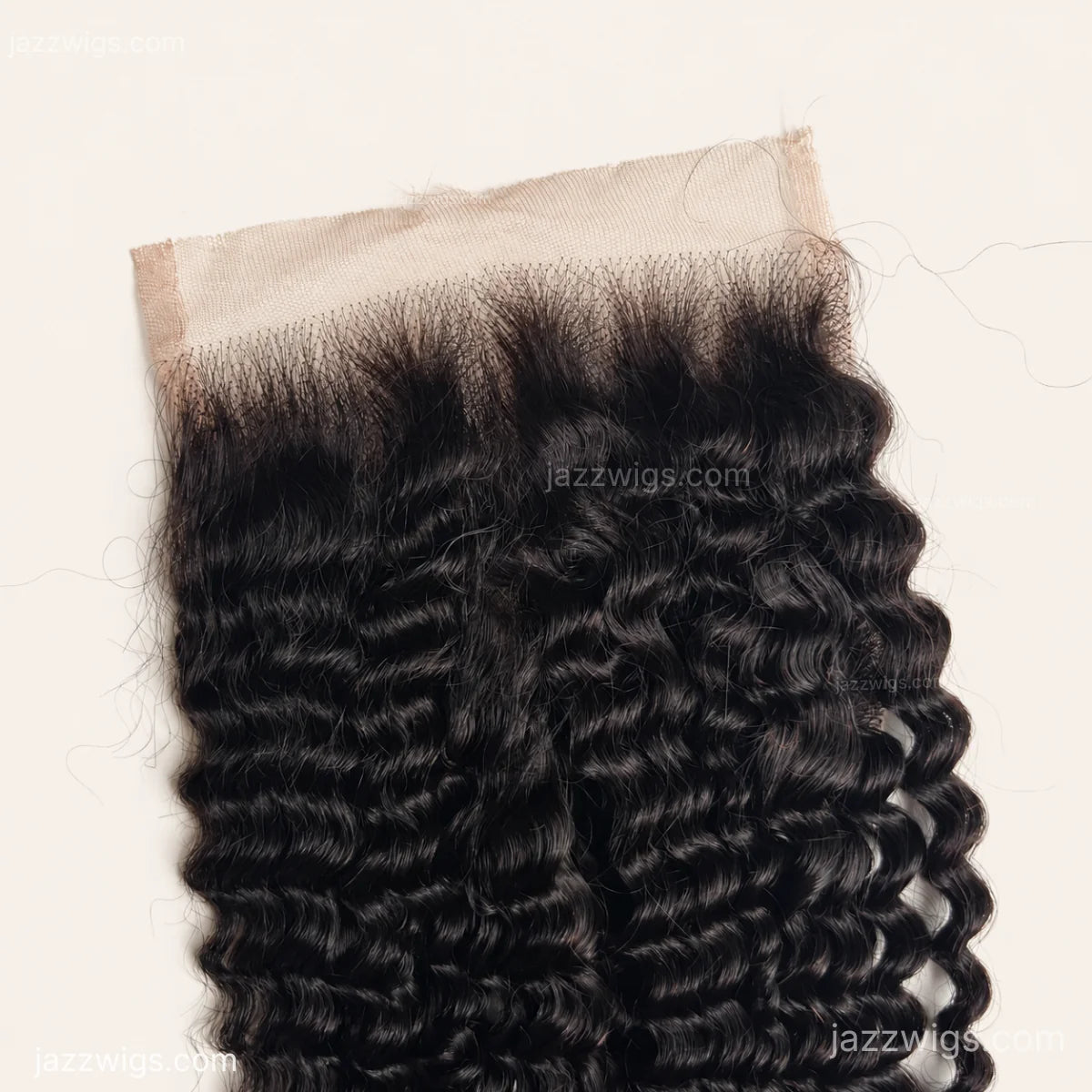 Curly HD lace closure human hair detail for wholesale buyers.