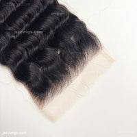 5x5 HD lace closure deep wave human hair product structure detail.