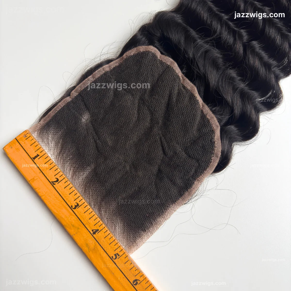 Deep wave human hair texture detail for 5x5 HD lace closure deep wave.