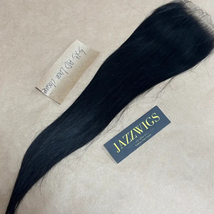 5x5 HD lace straight closure for Black women with a natural hairline.