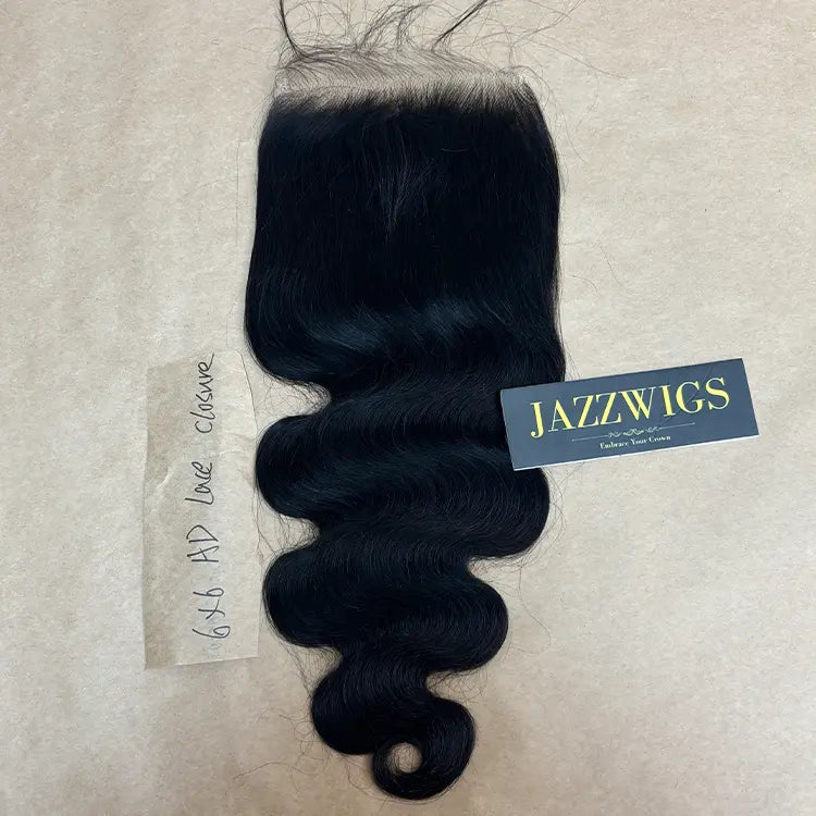Body wave texture with a 6x6 HD lace closure for natural installs.