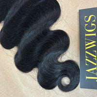 Soft raw body wave bundles with 6x6 HD lace closure for a realistic hairline.