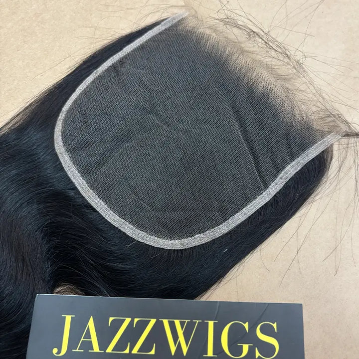 Seamless body wave look using a 6x6 HD lace closure with natural hairline.