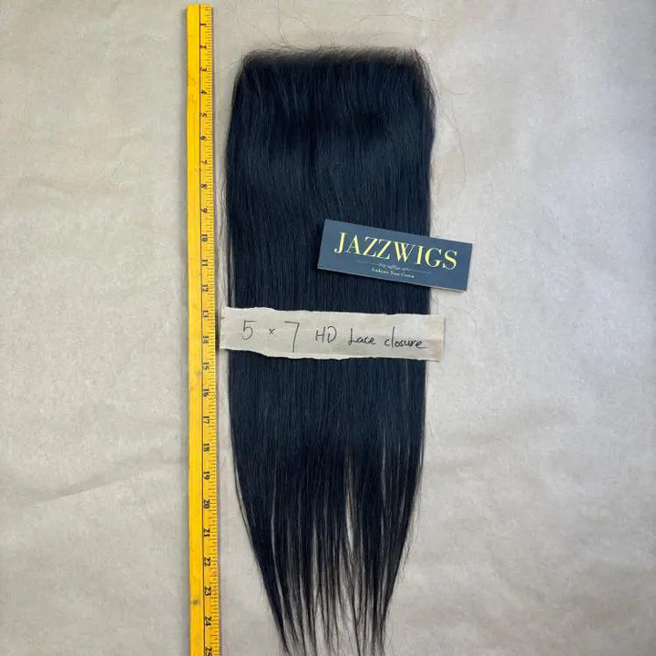 4 Raw Vietnamese Straight Hair Bundles with 7×5 HD Lace Closure
