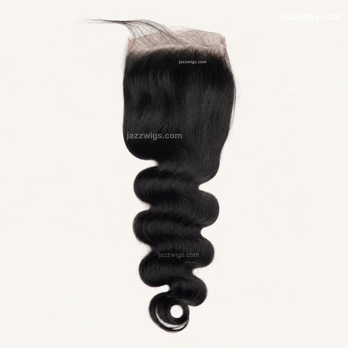 7x7 HD lace closure body wave human hair in natural black by JazzWigs.