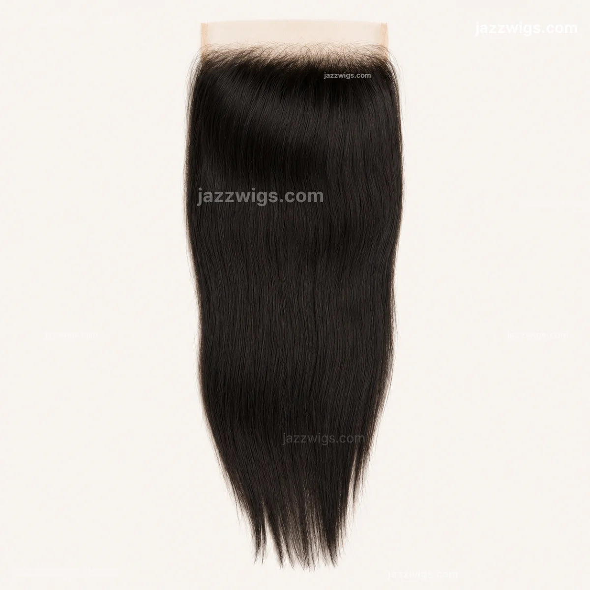 7x7 HD lace closure straight human hair in natural black by JazzWigs.