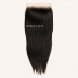 7x7 HD lace closure straight human hair in natural black by JazzWigs.