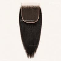 Natural black 7x7 HD lace closure straight human hair for wig making and salon use.
