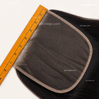 Straight human hair texture detail for 7x7 HD lace closure straight.