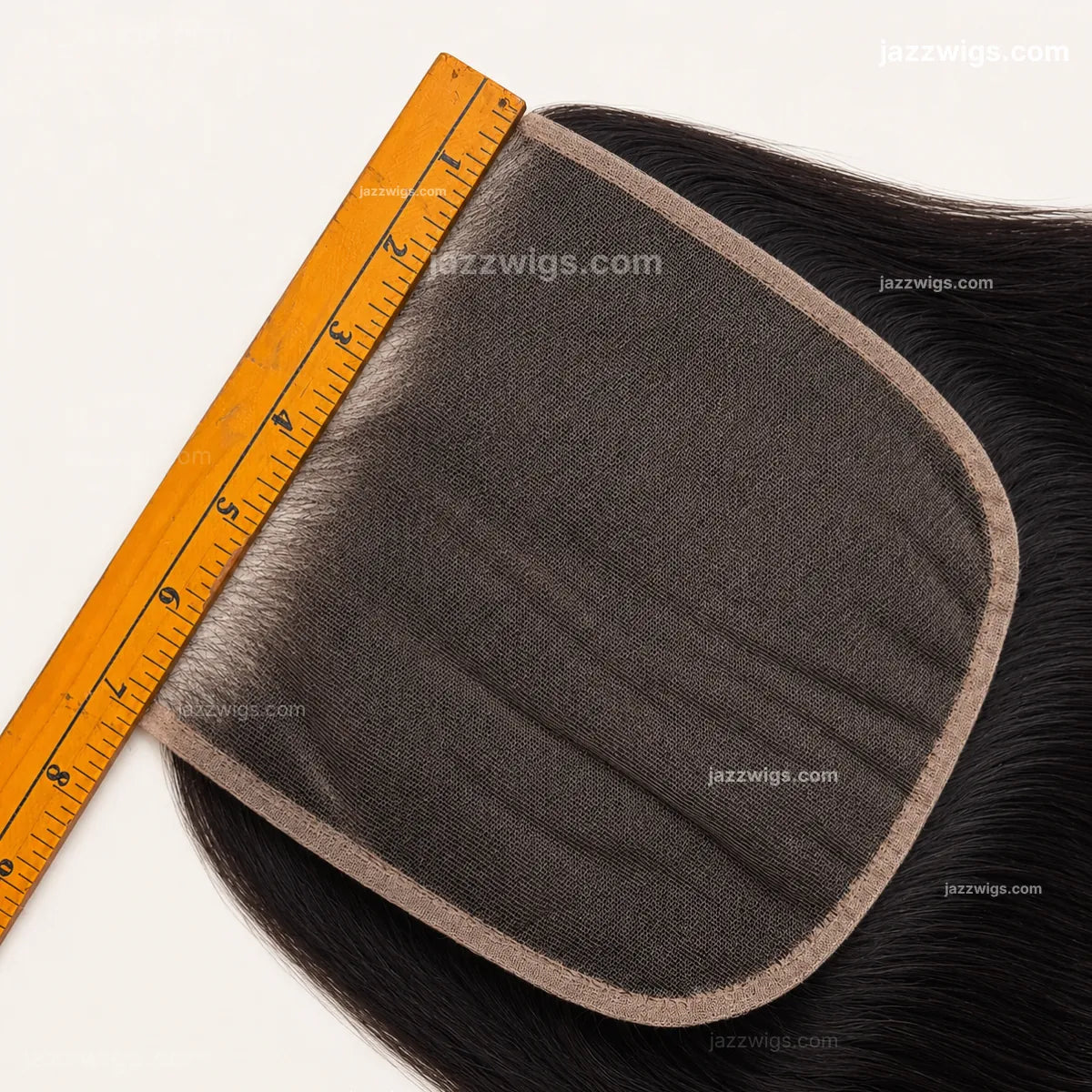 Straight human hair texture detail for 7x7 HD lace closure straight.