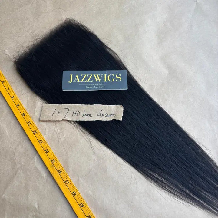 3 Raw Vietnamese Straight Hair Bundles with 7×7 HD Lace Closure