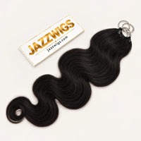 JAZZWIGS #1B Natural Black Body Wave Feather Crochet Human Hair — Full view on a clean background
