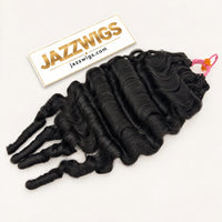 JAZZWIGS #1B Natural Black Burmese Water Curly Feather Crochet Human Hair — Full view on a clean background