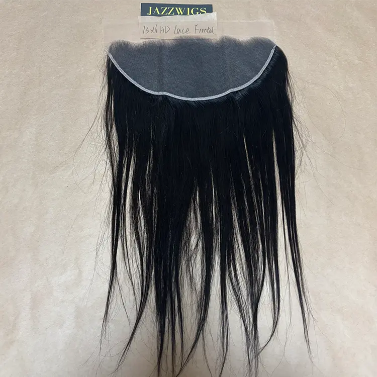 13x6 HD lace frontal with raw straight Black hair bundles for seamless installs.