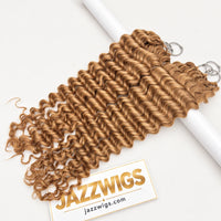 JAZZWIGS #27 Honey Blonde Deep Wave Feather Crochet Hair, alternate full-length view