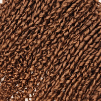 JAZZWIGS #30 Auburn Brown Pixie Curly Feather Crochet Human Hair, close-up of the defined curl pattern