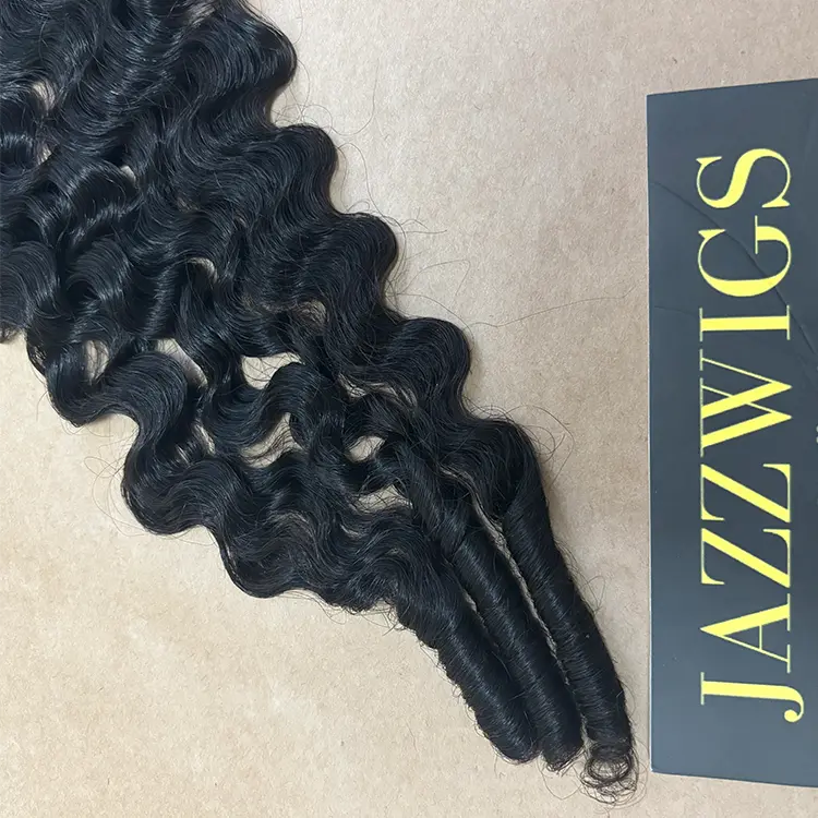 Virgin French curly 2 bundles with 5x5 HD lace closure for Black women.