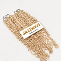 JAZZWIGS #613 Blonde Deep Wave Feather Crochet Human Hair, spread-out product view