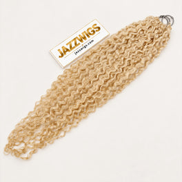 Blonde #613 Burmese Curly Feather Crochet Human Hair
