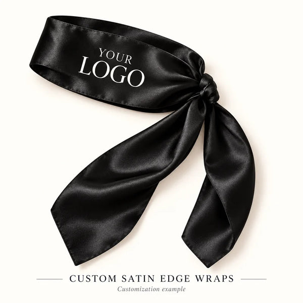 Custom Satin Edge Wraps & Headbands with Your Logo