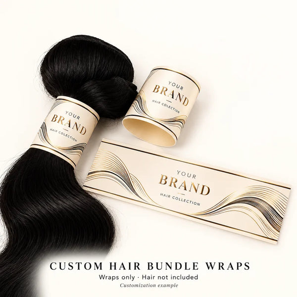 Custom Hair Bundle Wrap Labels with Your Logo