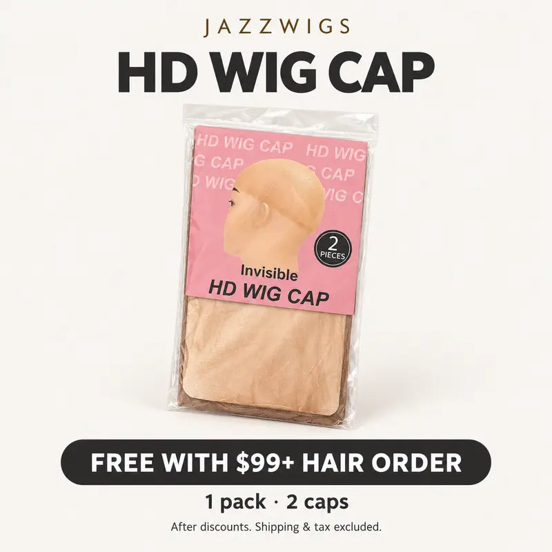 Free wig cap gift with US$99+ hair order: one packet containing two caps