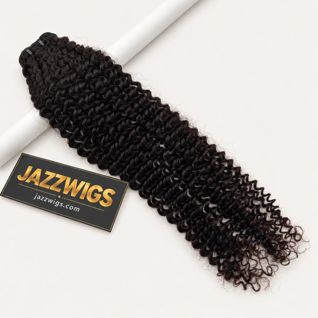 Raw Vietnamese Kinky Curly Hair Natural Black #1B — single bundle display