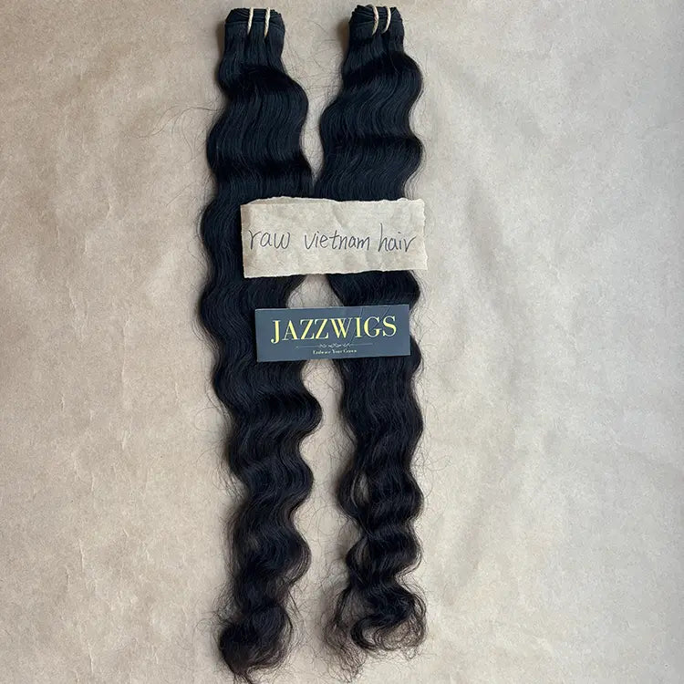 Raw Indian wave 2 bundles pair with HD lace wigs for Black women.