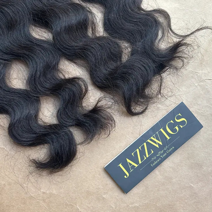 Long-lasting raw Indian wave bundles complement HD lace for wig vendors serving Black women.