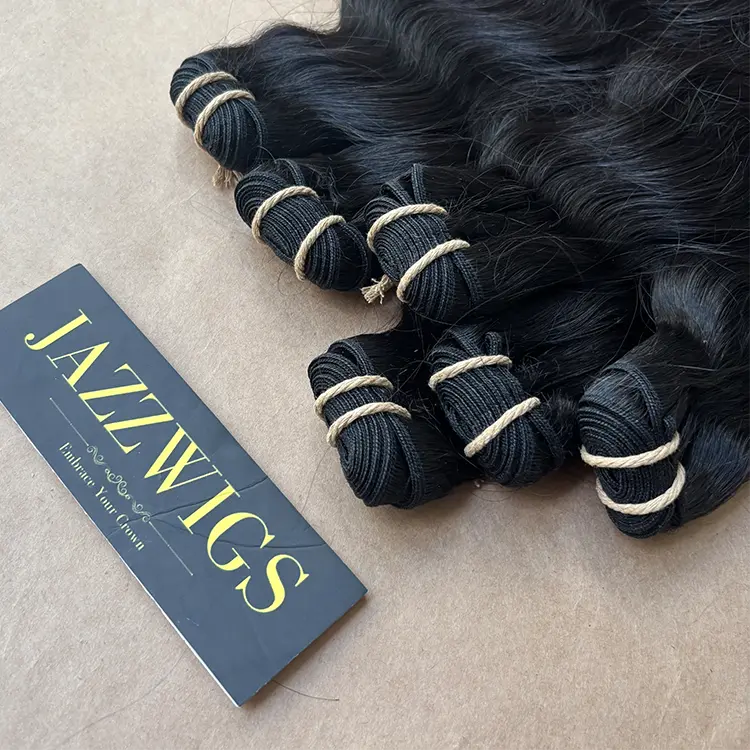 Thick weft raw Indian wave bundles for Black women, pairs seamlessly with HD lace.