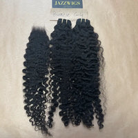 Raw Burmese curly 2 bundles with 2x6 HD lace closure for Black women.