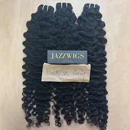Raw Vietnamese Burmese curly hair 3 bundles with defined curls for Black women.
