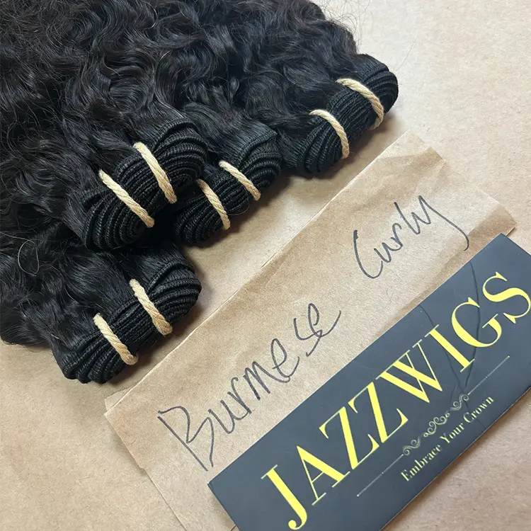 Soft raw Burmese curly bundles with 2x6 HD lace for seamless installs.