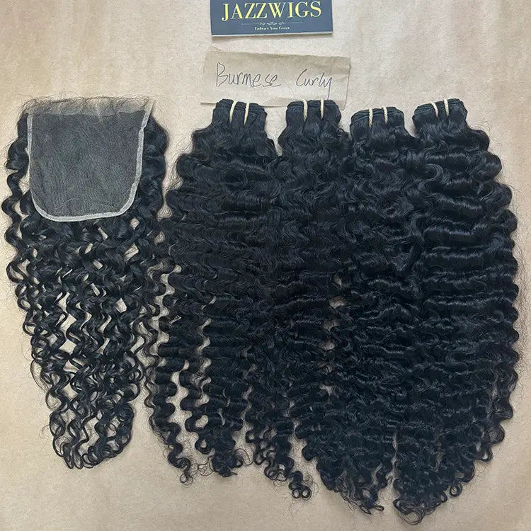 Defined Burmese curly texture paired with a 6x6 HD lace closure.