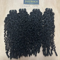 Defined French curly texture paired with a 5x5 HD lace closure and natural hairline.