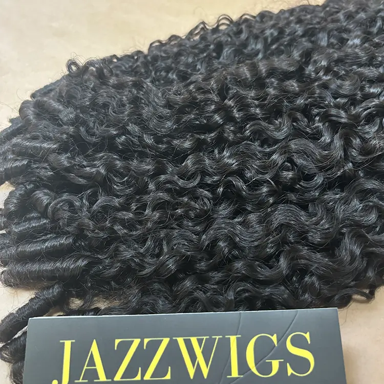Long-lasting raw Vietnamese French curly Black hair bundles with natural volume.