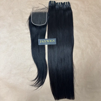 Raw straight 3 bundles with 5x5 HD lace closure for Black women.
