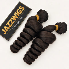 Raw Vietnamese Loose Wave Hair — 2 Bundles | Natural Black #1B