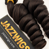 Raw Vietnamese Loose Wave Hair in Natural Black #1B — wave texture close-up