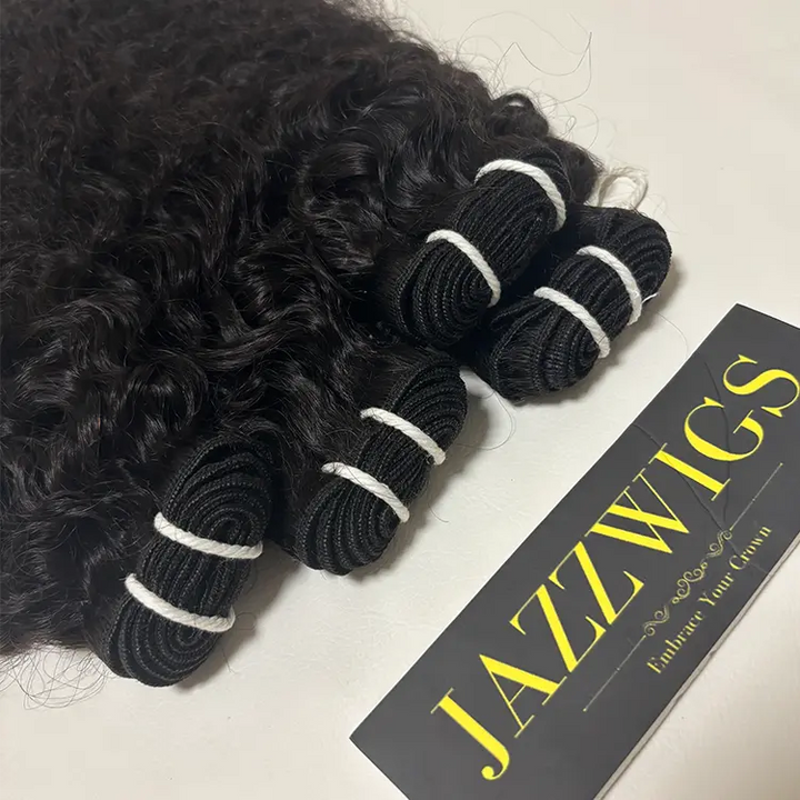 Virgin Cambodian Burmese curly hair 3 bundles with defined curls for Black women.