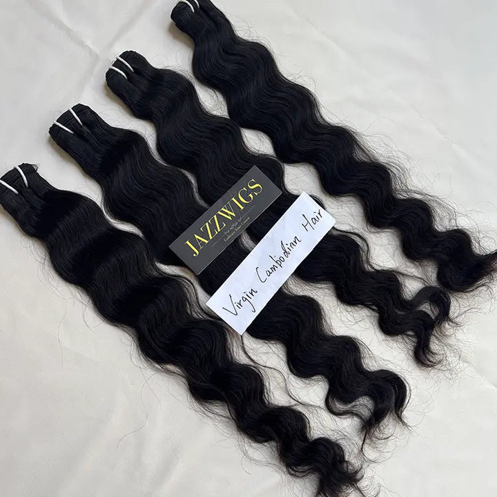 Natural-looking virgin Indian wave bundles for stylists and wig vendors, perfect for HD lace wigs.