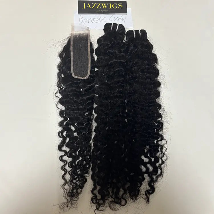 Defined Burmese curly texture with 2x6 HD lace and natural hairline for Black hair.